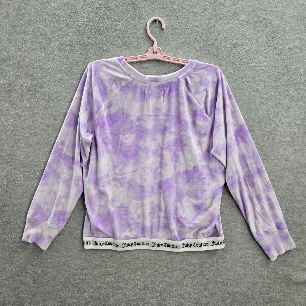 Juicy Couture Women Sleepwear M Purple Sleep Top Tie Dye Loungewear Logoβ Long